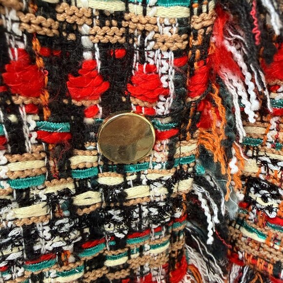 HALOGEN Tweed Jacket Plus Size 3X Womens Blazer Paris Style Red Black Multi - Picture 8 of 10